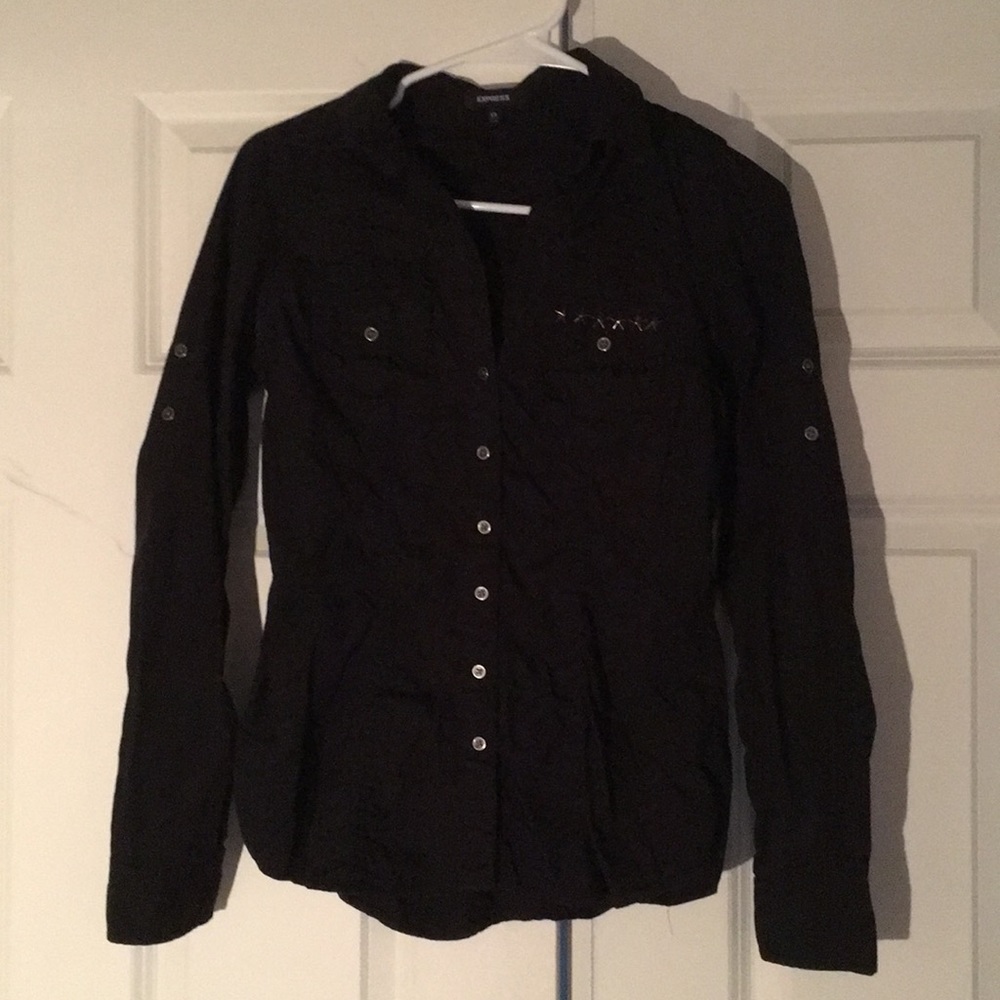 Black Military-Style Shirt